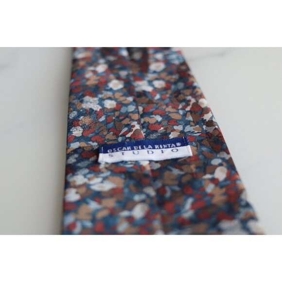 Oscar de la Renta Studio Men's Tie Abstract Painterly Print Multicolor 57”x4” N - Picture 3 of 9
